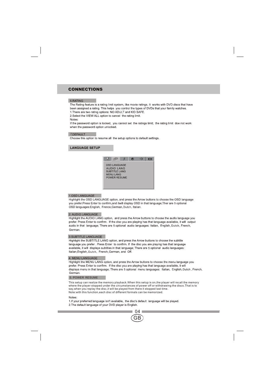 页面 5 | Mpman XVD820 HDMI User Manual | Page 5 / 60