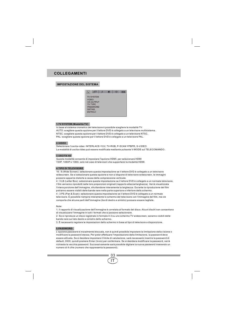 页面 52, Collegamenti | Mpman XVD820 HDMI User Manual | Page 52 / 60