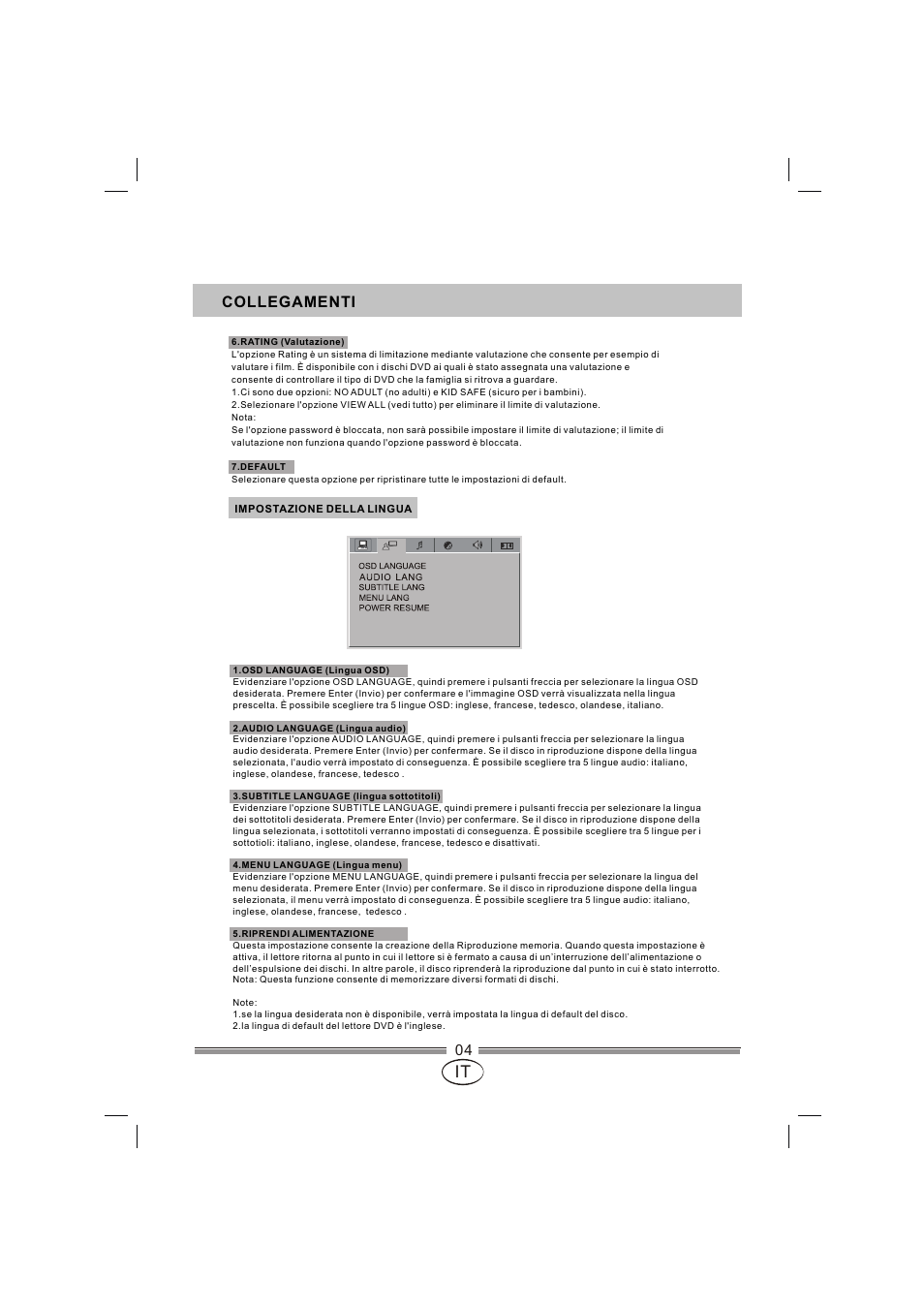 页面 53, Collegamenti | Mpman XVD820 HDMI User Manual | Page 53 / 60