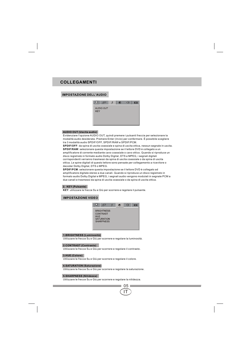 页面 54, Collegamenti | Mpman XVD820 HDMI User Manual | Page 54 / 60