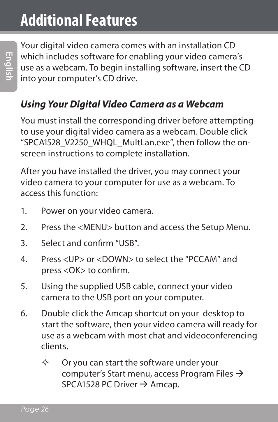 Additional features | Mpman PC20 User Manual | Page 26 / 32