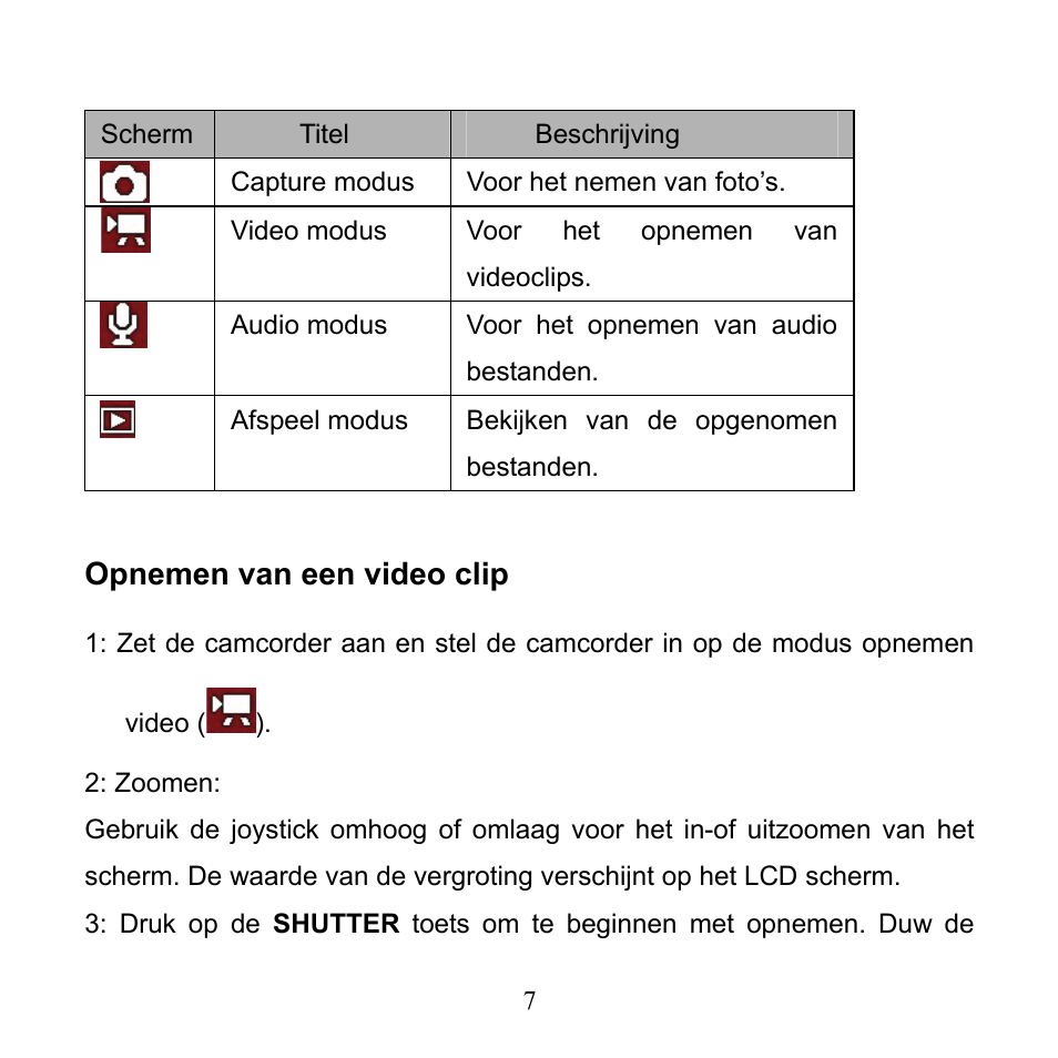 Opnemen van een video clip | Mpman PC24 User Manual | Page 105 / 122