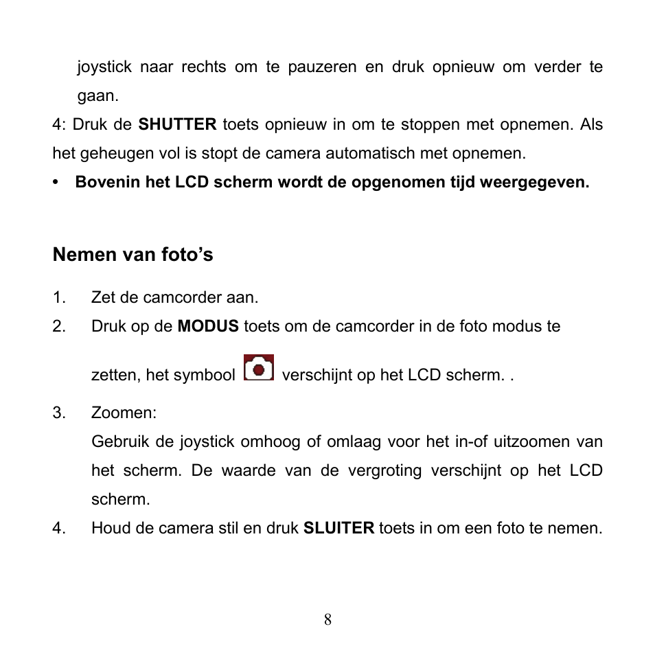 Nemen van foto’s | Mpman PC24 User Manual | Page 106 / 122