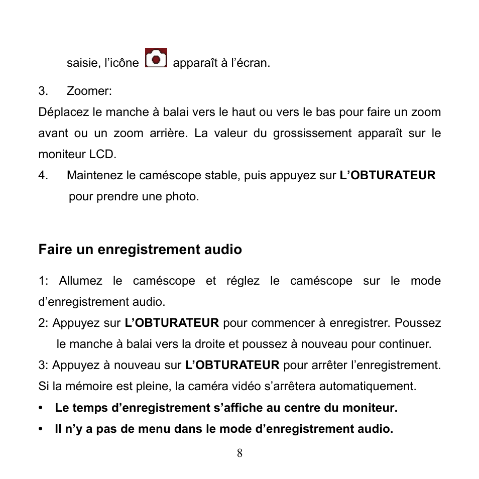 Faire un enregistrement audio | Mpman PC24 User Manual | Page 31 / 122