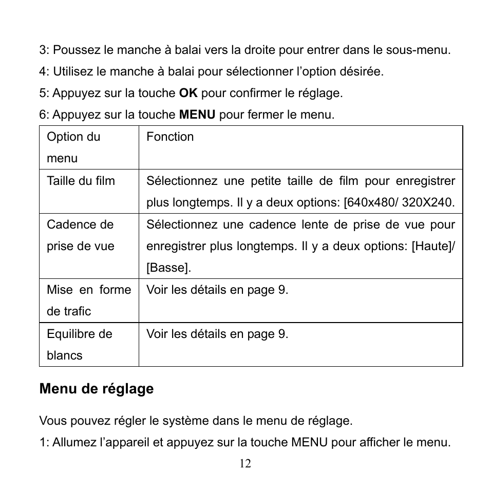 Menu de réglage | Mpman PC24 User Manual | Page 35 / 122