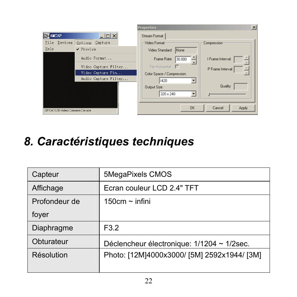 Caractéristiques techniques | Mpman PC24 User Manual | Page 45 / 122