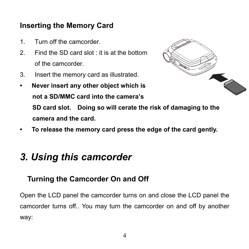 Using this camcorder | Mpman PC24 User Manual | Page 5 / 122