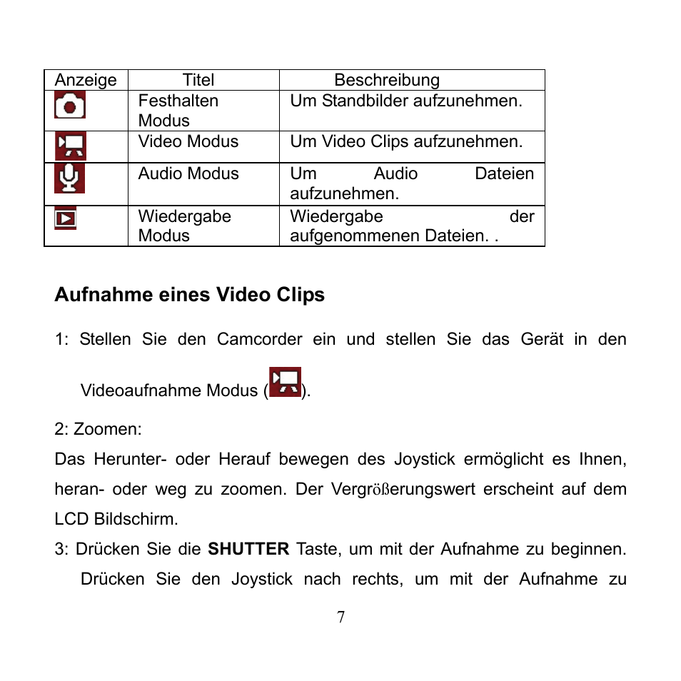 Aufnahme eines video clips | Mpman PC24 User Manual | Page 55 / 122