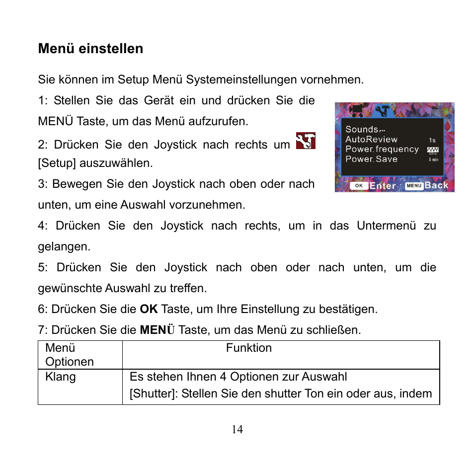 Menü einstellen | Mpman PC24 User Manual | Page 62 / 122