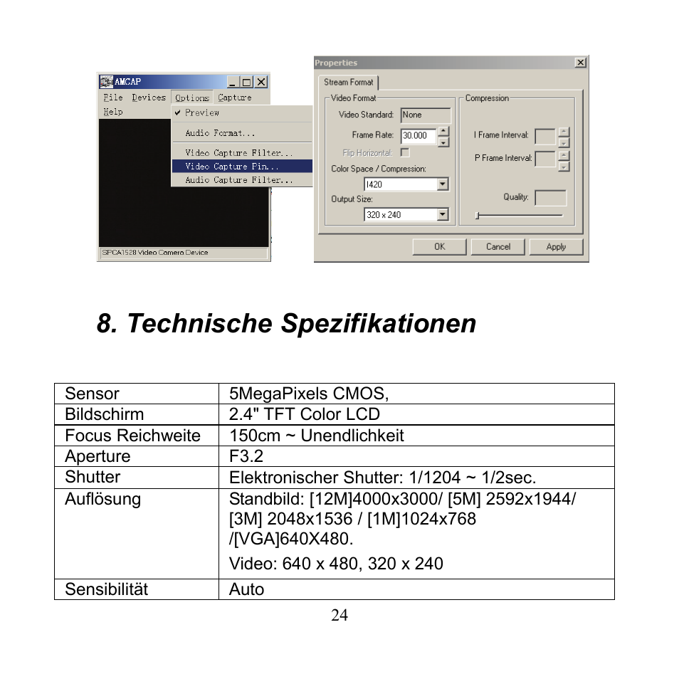 Technische spezifikationen | Mpman PC24 User Manual | Page 72 / 122