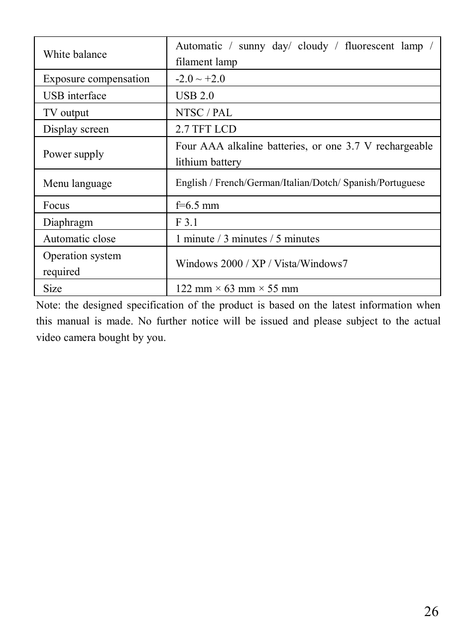 Mpman PC25HD User Manual | Page 26 / 28