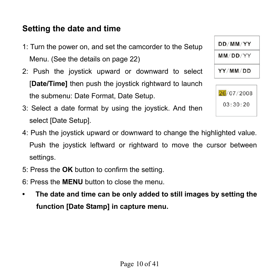Setting the date and time | Mpman PC39HD User Manual | Page 10 / 216
