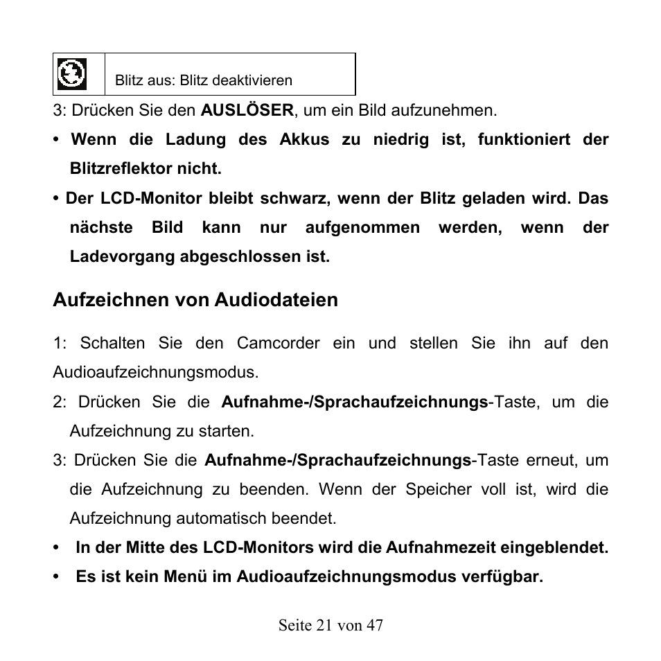 Aufzeichnen von audiodateien | Mpman PC39HD User Manual | Page 104 / 216