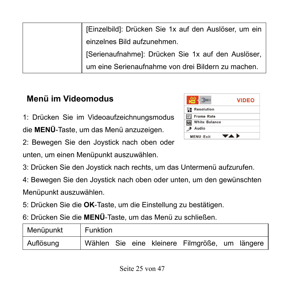 Menü im videomodus | Mpman PC39HD User Manual | Page 108 / 216