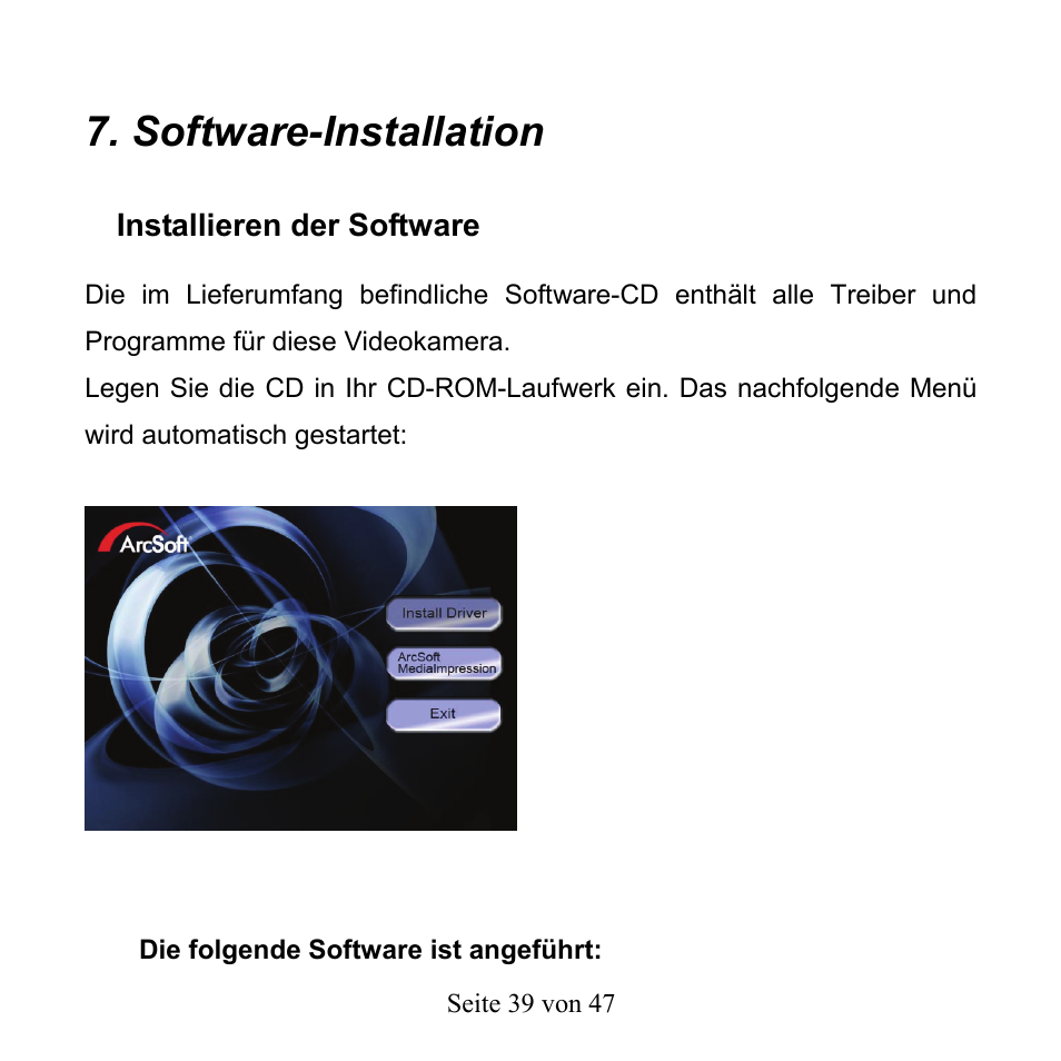 Software-installation | Mpman PC39HD User Manual | Page 122 / 216