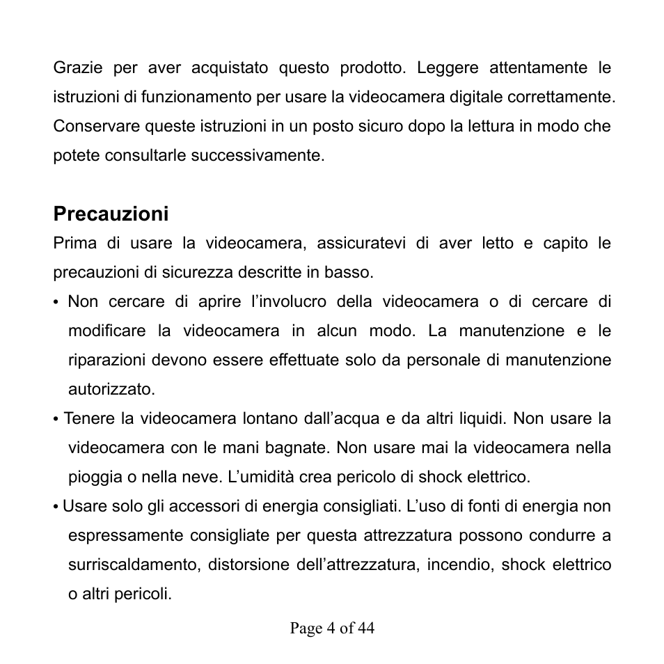 Precauzioni | Mpman PC39HD User Manual | Page 134 / 216