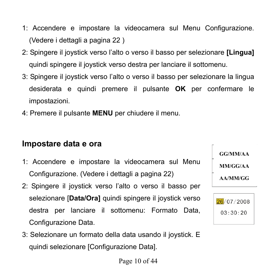 Impostare data e ora | Mpman PC39HD User Manual | Page 140 / 216