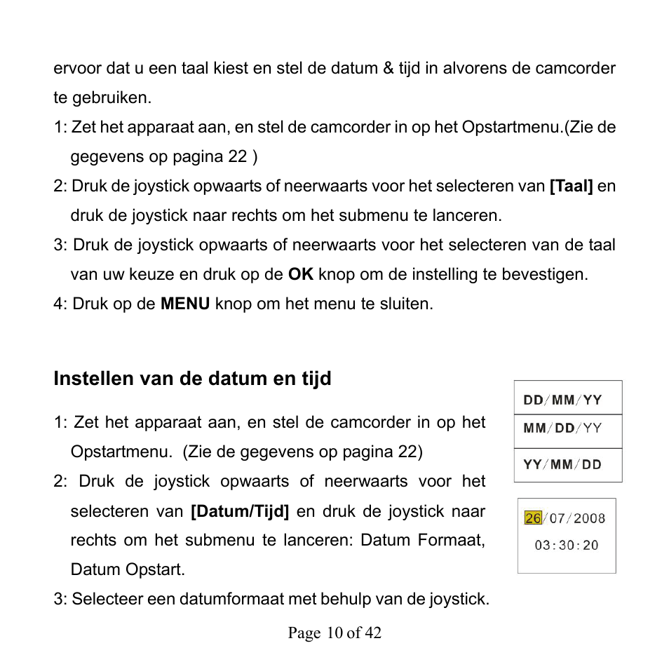 Instellen van de datum en tijd | Mpman PC39HD User Manual | Page 184 / 216
