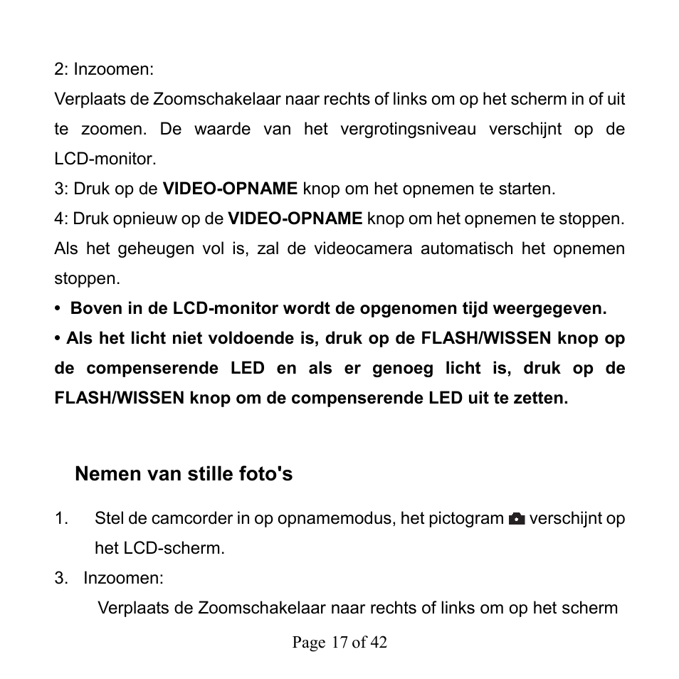 Nemen van stille foto's | Mpman PC39HD User Manual | Page 191 / 216