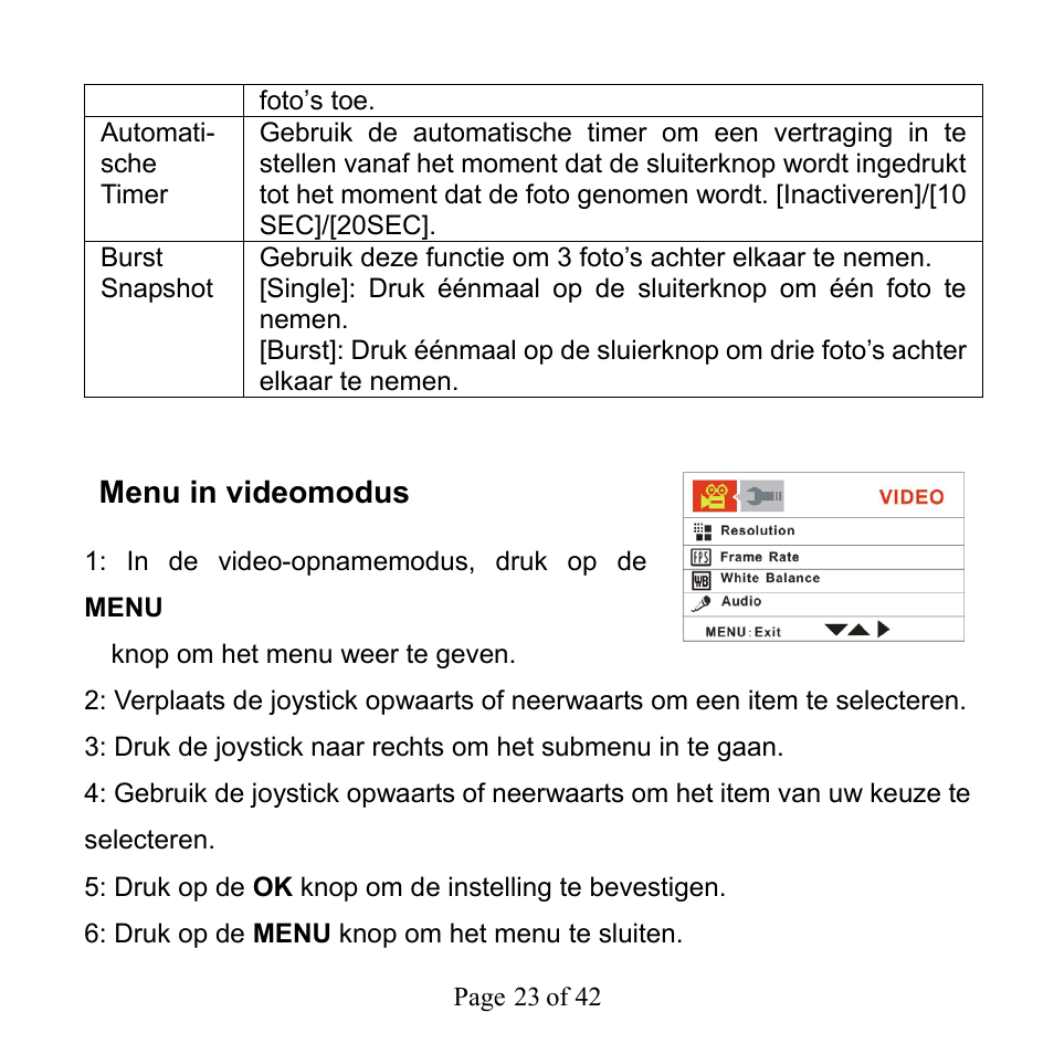 Menu in videomodus | Mpman PC39HD User Manual | Page 197 / 216