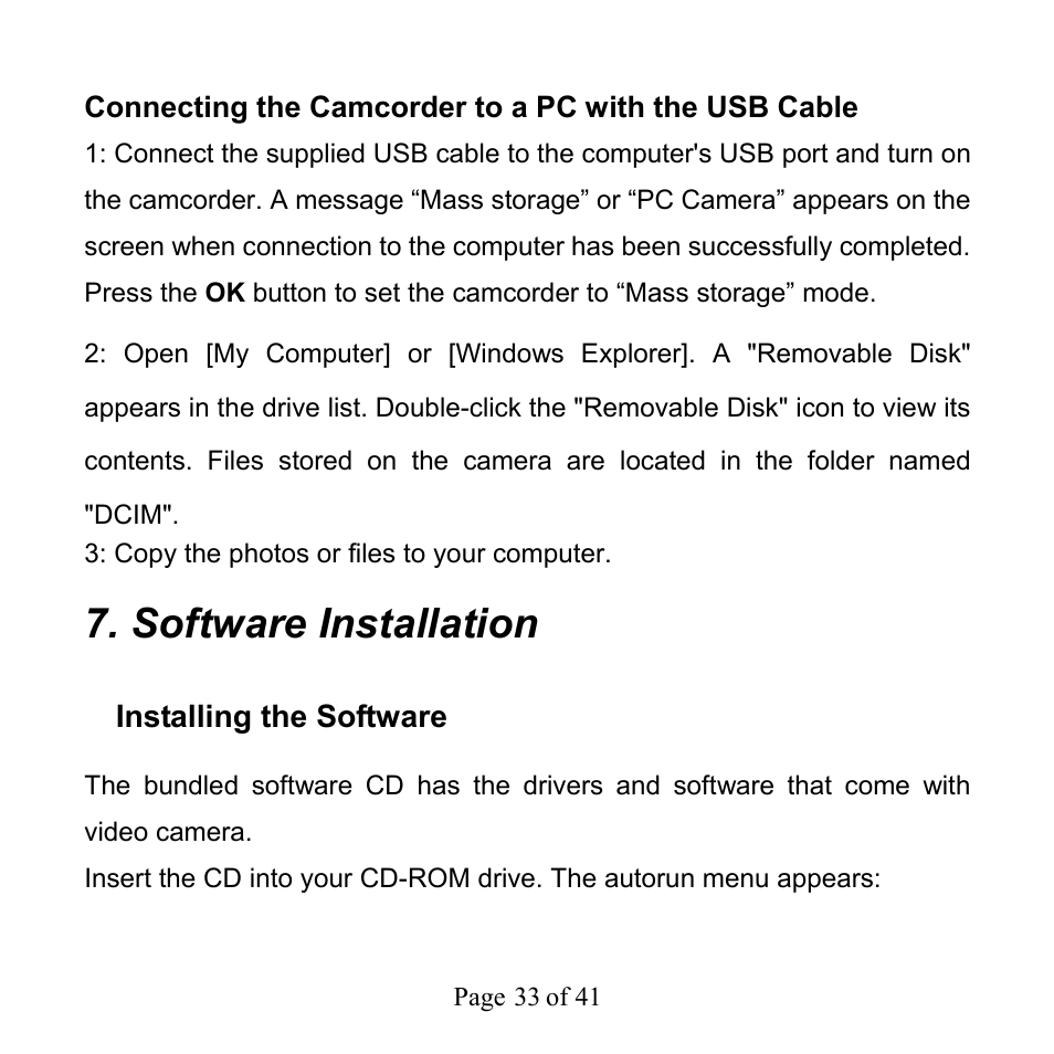 Software installation | Mpman PC39HD User Manual | Page 33 / 216