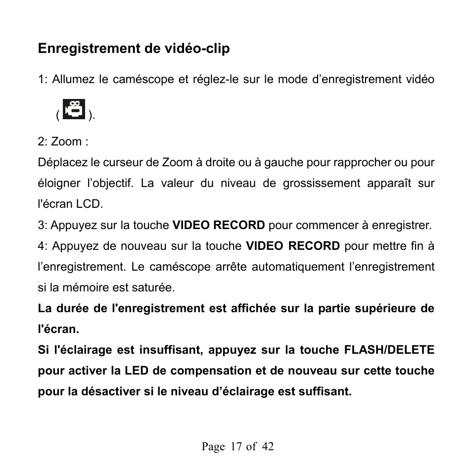 Enregistrement de vidéo-clip | Mpman PC39HD User Manual | Page 58 / 216