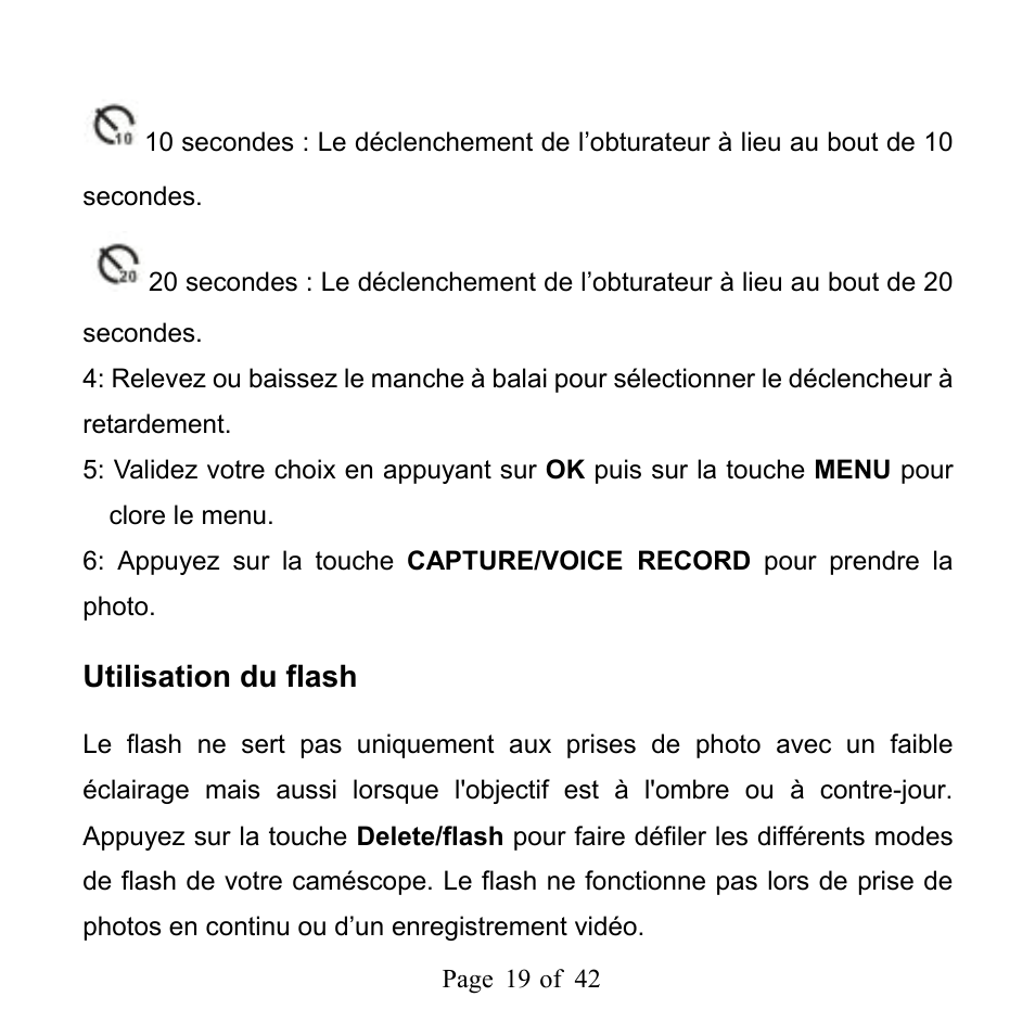 Utilisation du flash | Mpman PC39HD User Manual | Page 60 / 216