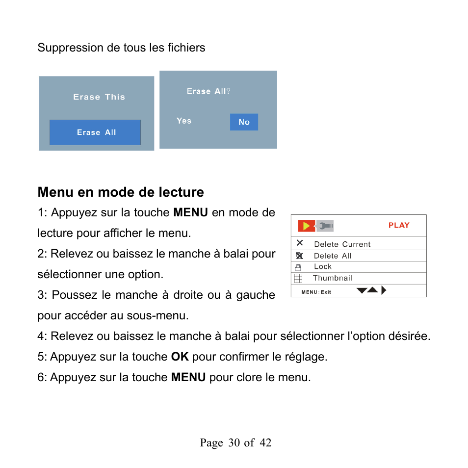 Menu en mode de lecture | Mpman PC39HD User Manual | Page 71 / 216