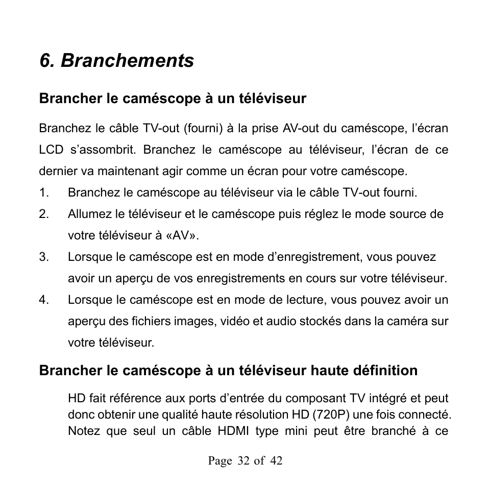 Branchements | Mpman PC39HD User Manual | Page 73 / 216