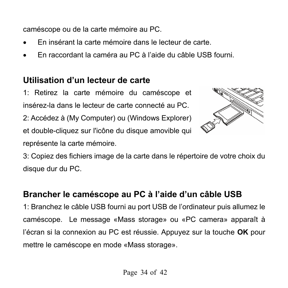 Utilisation d’un lecteur de carte | Mpman PC39HD User Manual | Page 75 / 216