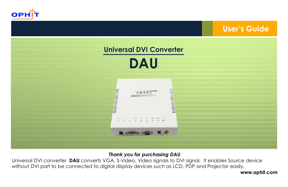 OPHIT DAU User Manual | 6 pages