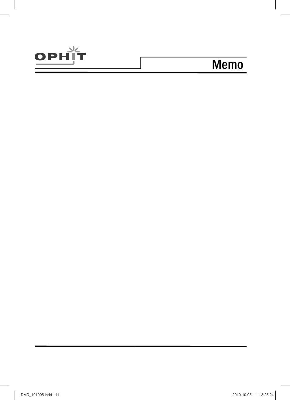 OPHIT DMD-H102 User Manual | Page 11 / 12