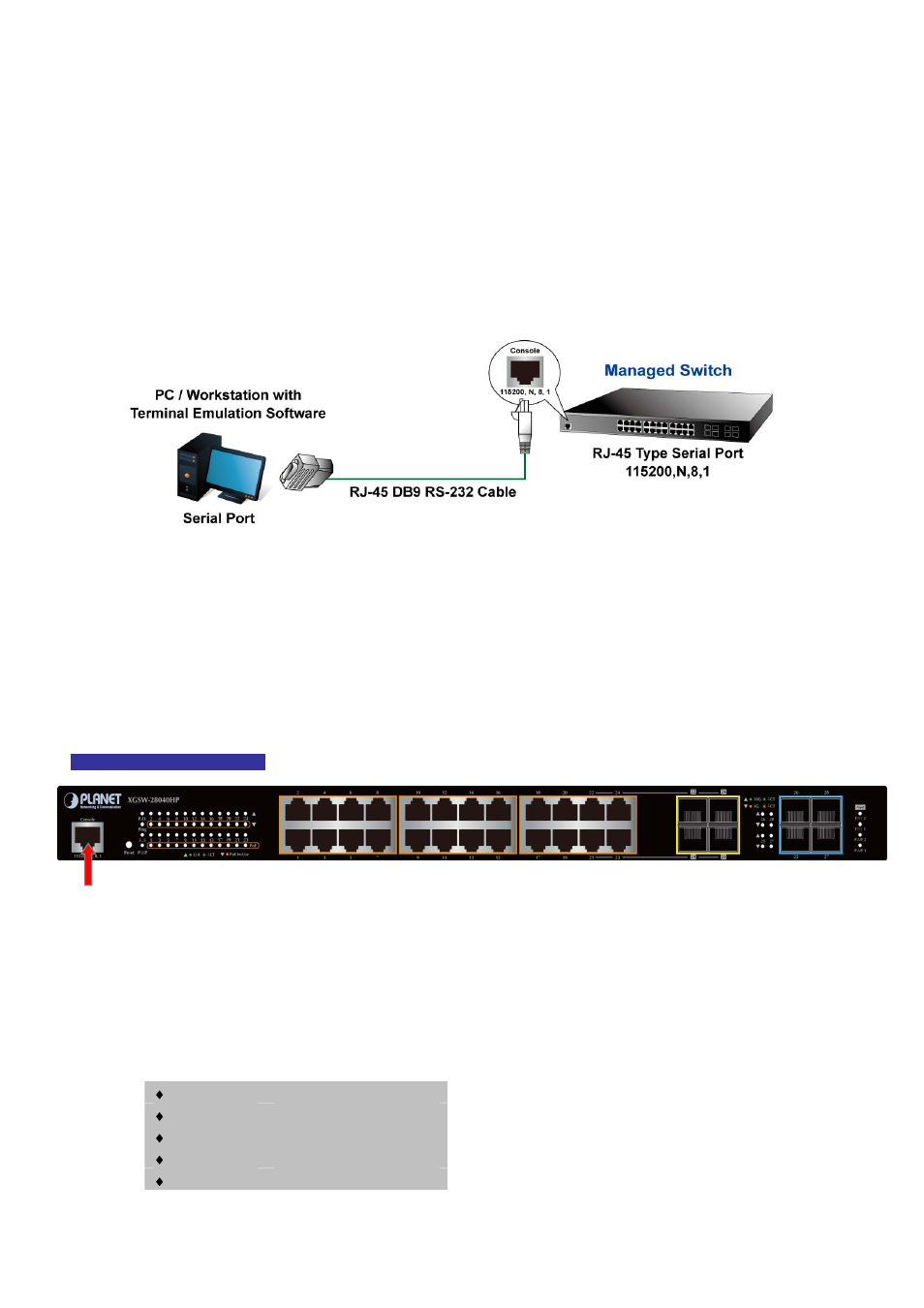 Chapter 2 console cli management, 1 terminal setup | PLANET XGSW-28040HP User Manual | Page 22 / 432