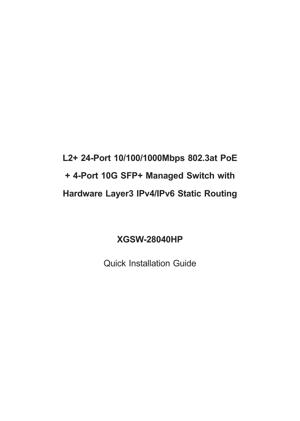 PLANET XGSW-28040HP User Manual | 16 pages