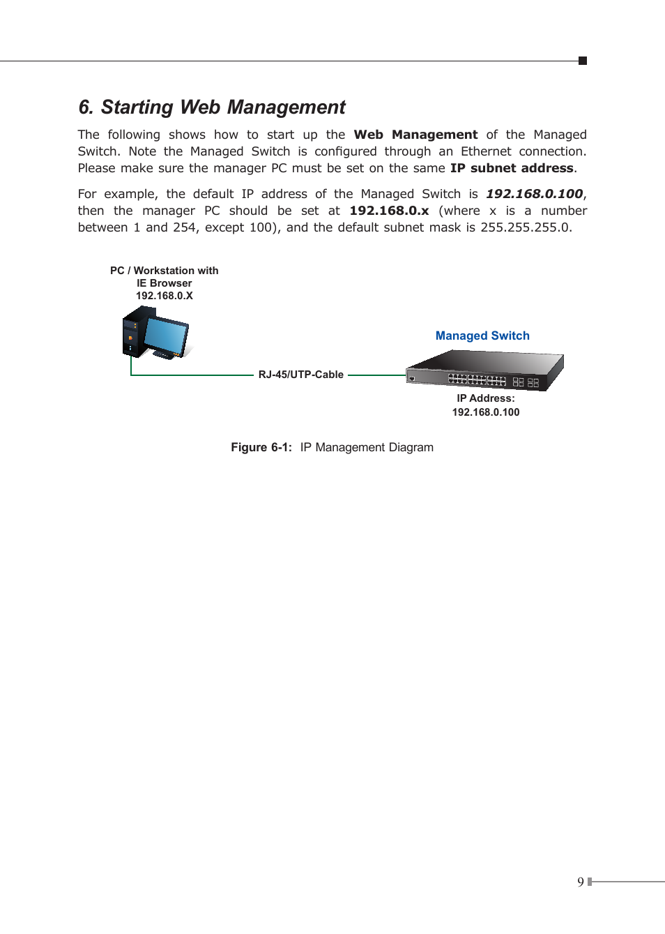 Starting web management | PLANET XGSW-28040HP User Manual | Page 9 / 16