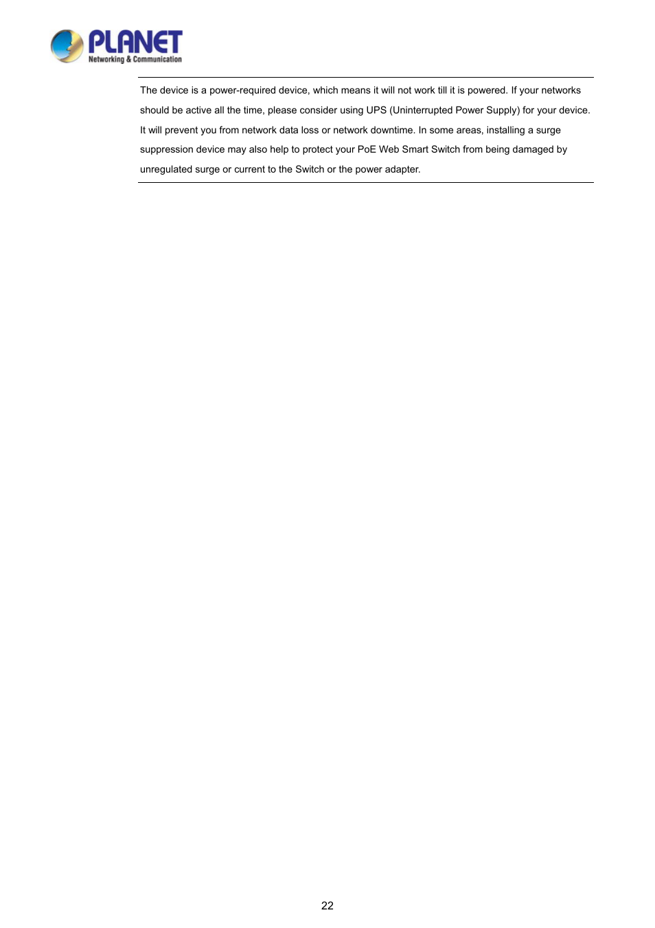 PLANET FGSD-1008HPS User Manual | Page 22 / 110