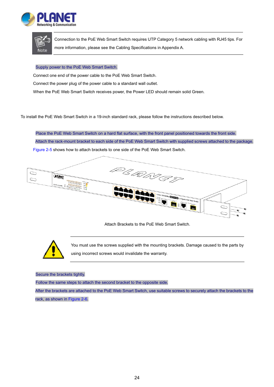 2 rack mounting | PLANET FGSD-1008HPS User Manual | Page 24 / 110