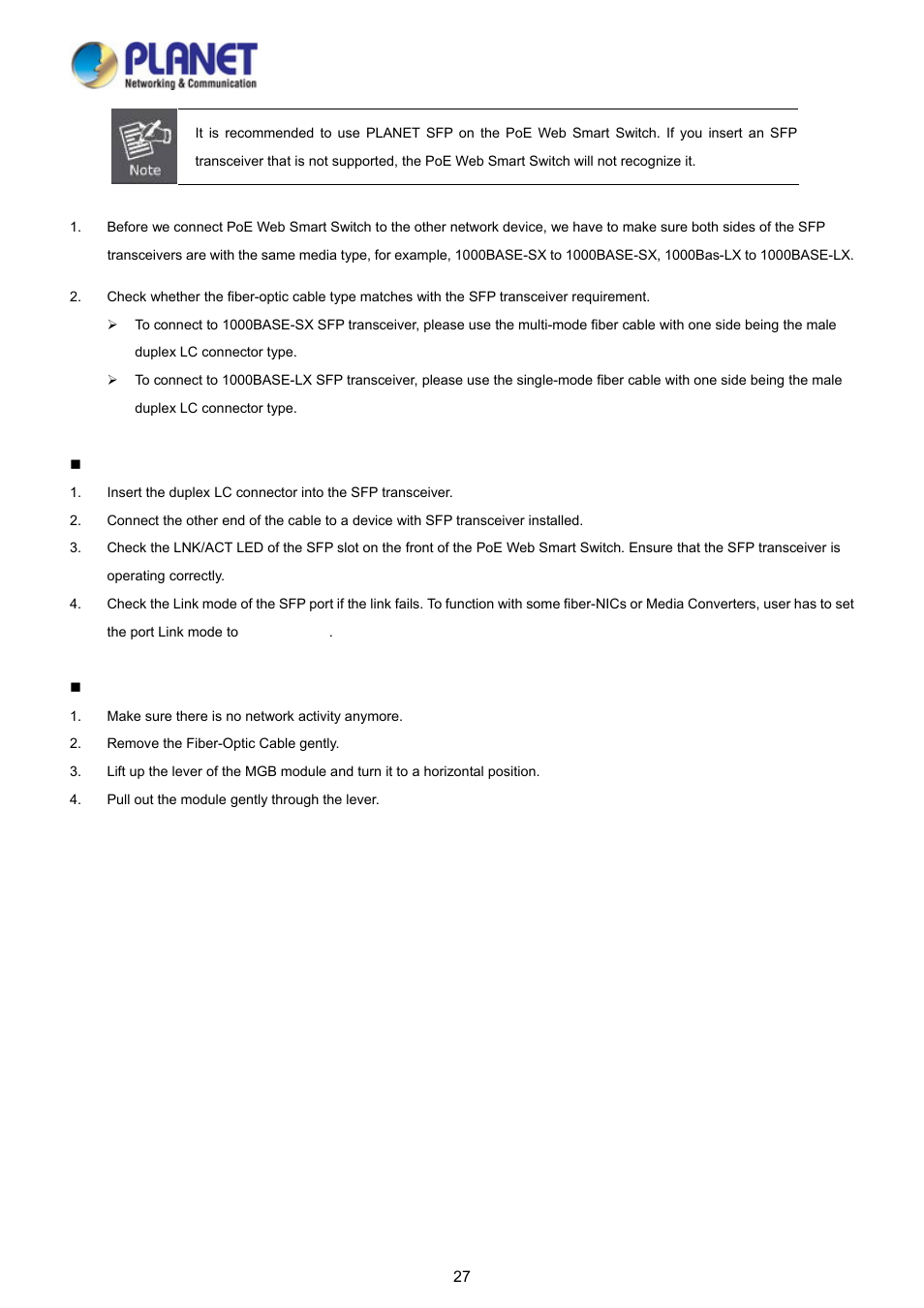 PLANET FGSD-1008HPS User Manual | Page 27 / 110