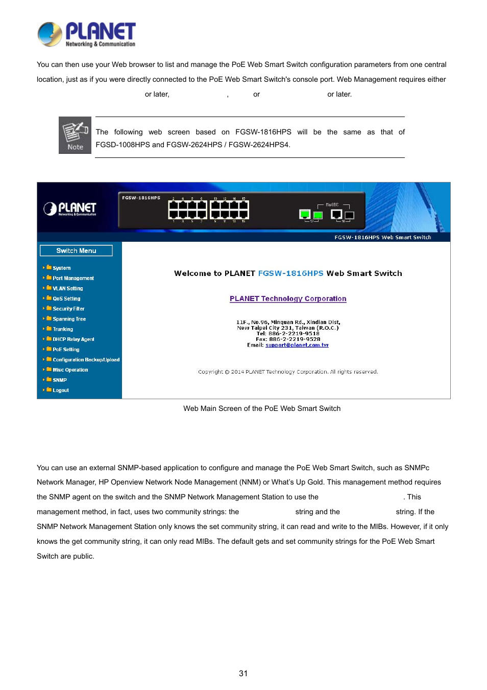 4 snmp-based network management | PLANET FGSD-1008HPS User Manual | Page 31 / 110