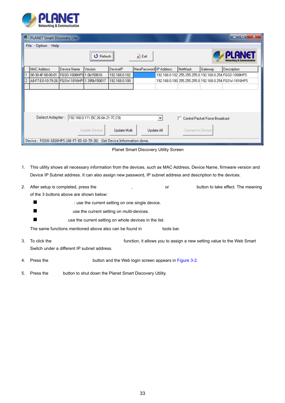 PLANET FGSD-1008HPS User Manual | Page 33 / 110