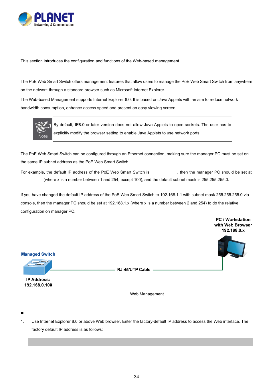 Web configuration | PLANET FGSD-1008HPS User Manual | Page 34 / 110