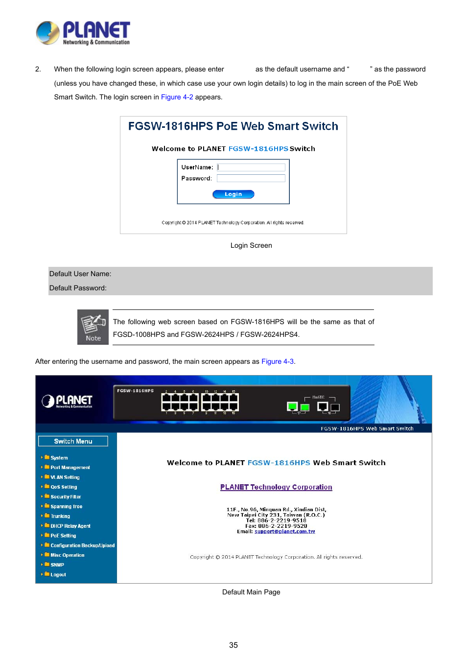 PLANET FGSD-1008HPS User Manual | Page 35 / 110