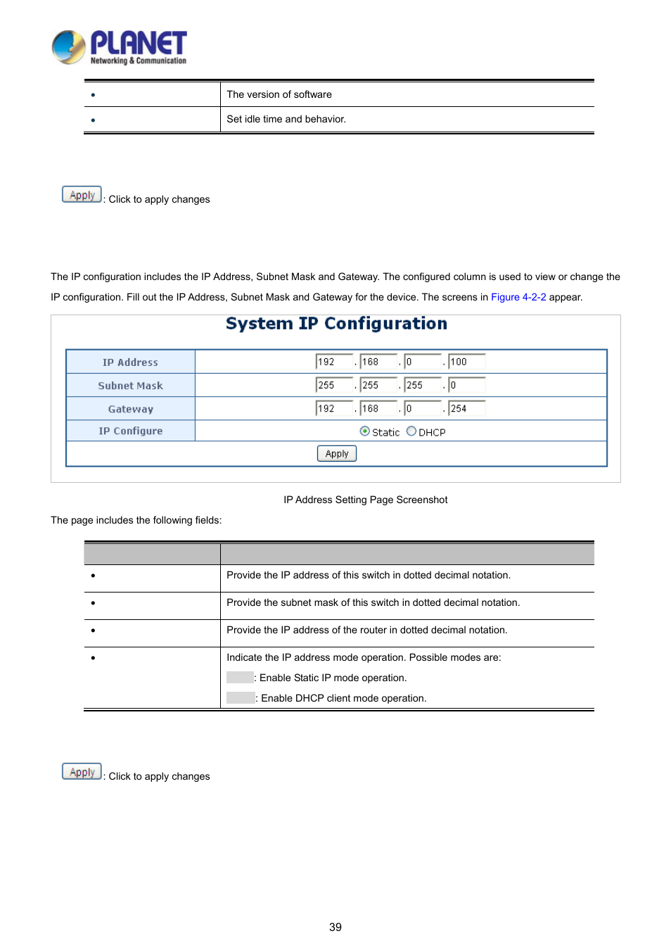 2 ip configurations | PLANET FGSD-1008HPS User Manual | Page 39 / 110