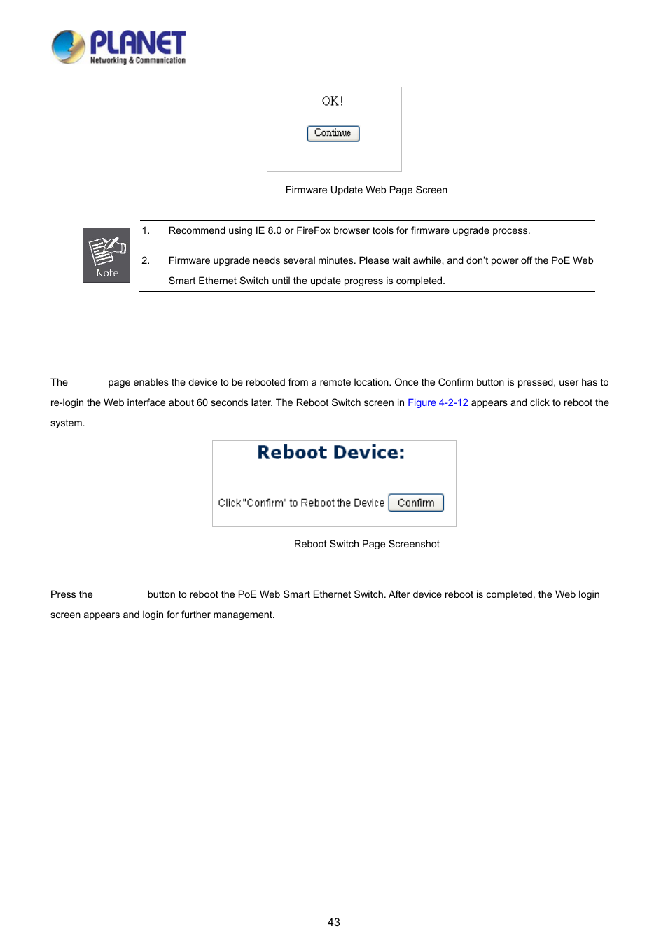 6 reboot | PLANET FGSD-1008HPS User Manual | Page 43 / 110