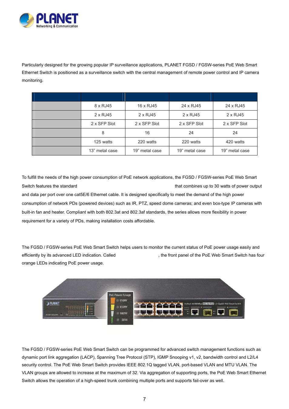 2 product description | PLANET FGSD-1008HPS User Manual | Page 7 / 110