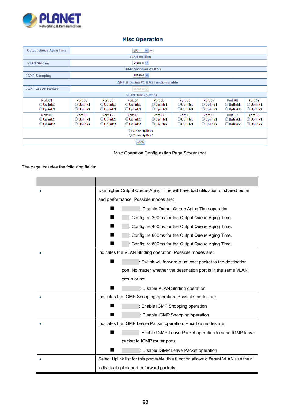 PLANET FGSD-1008HPS User Manual | Page 98 / 110