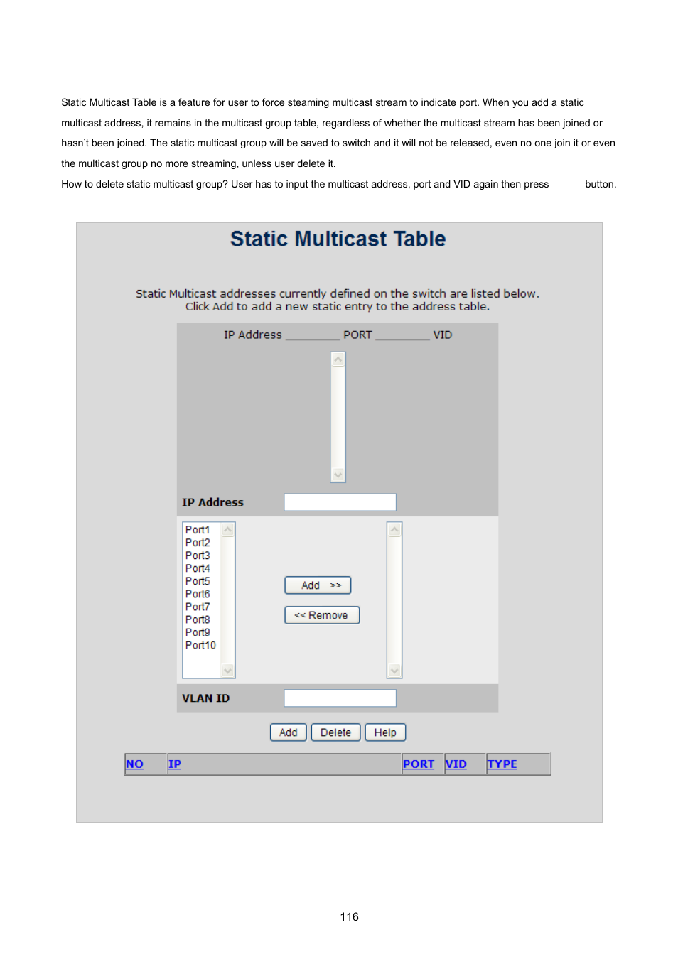 3 static multicast table | PLANET FGSD-1022 User Manual | Page 116 / 226