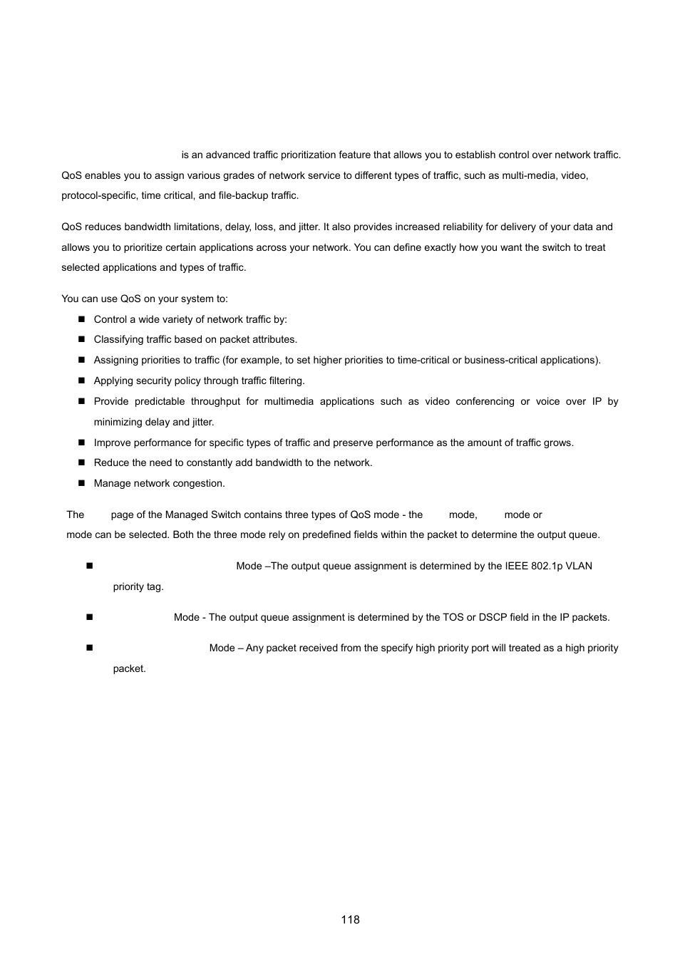 9 qos configuration, 1 understand qos | PLANET FGSD-1022 User Manual | Page 118 / 226