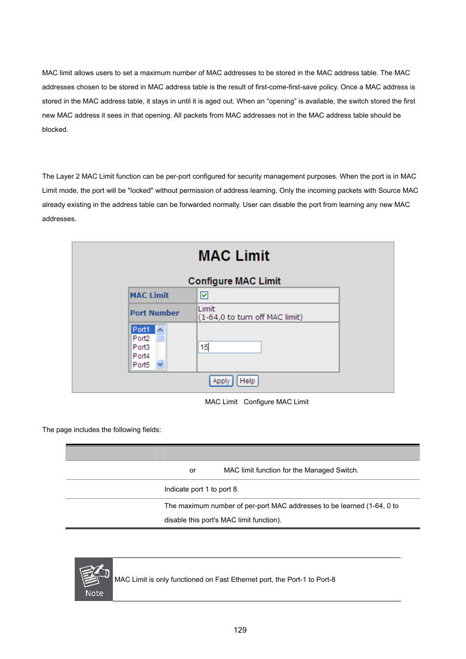 11 mac limit, 1 mac limit configuration | PLANET FGSD-1022 User Manual | Page 129 / 226