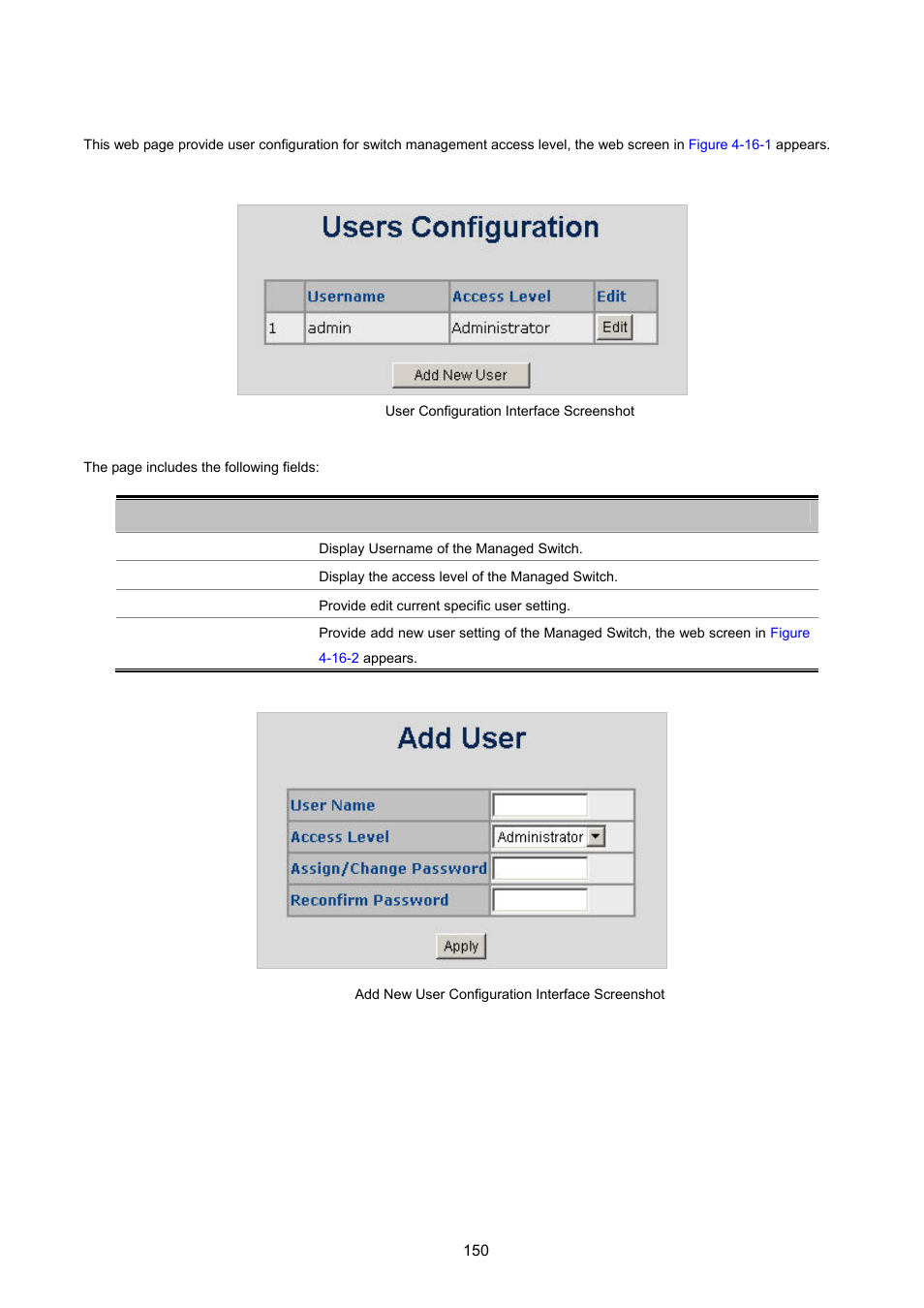 16 user configuration | PLANET FGSD-1022 User Manual | Page 150 / 226